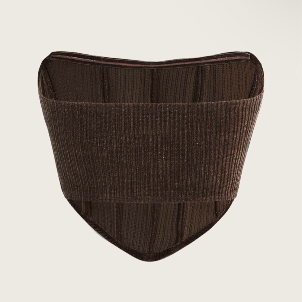 SHEIN Brown Ribbed Knit Top - Picture 7 of 8